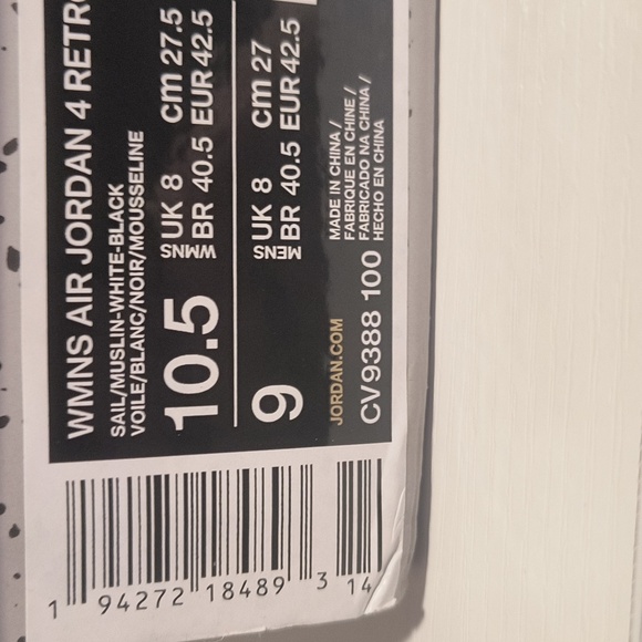 Off White Jordan 4 Sail WMNS Size 10.5/ Mens Size 9 - Picture 2 of 8